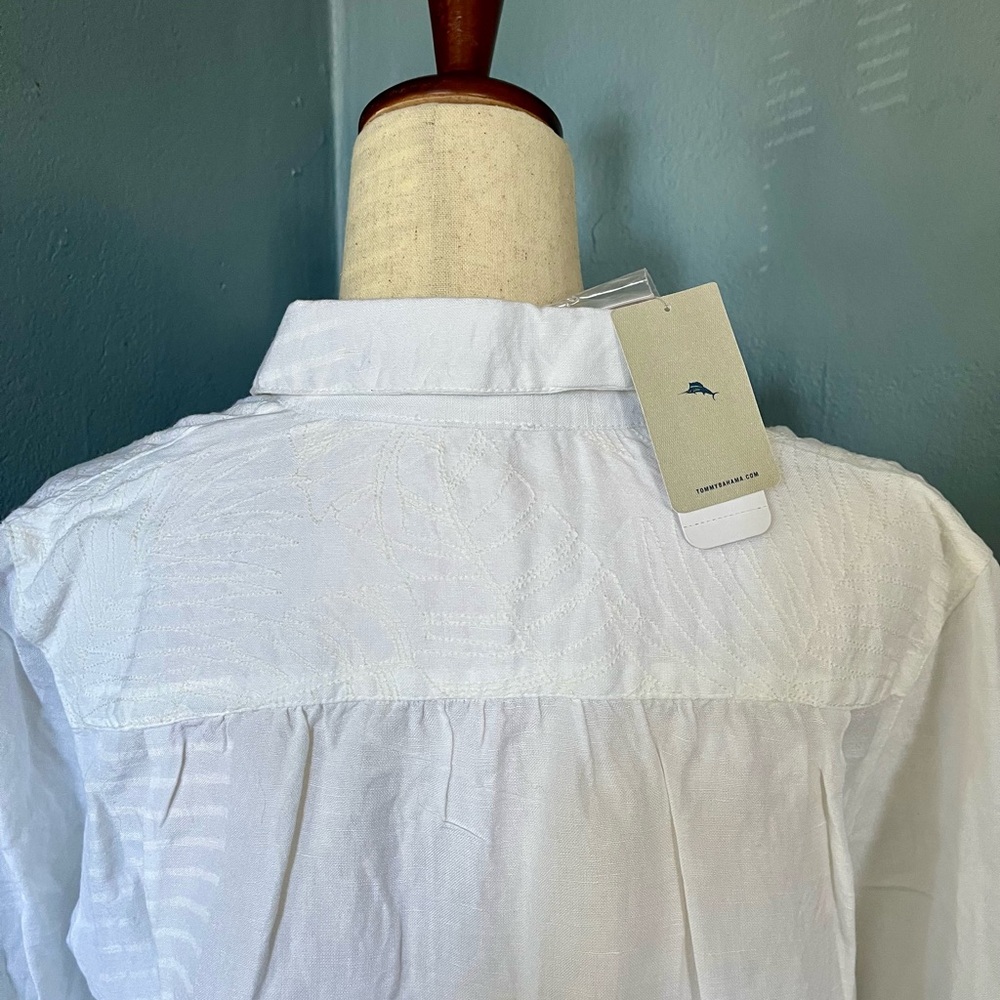 NWT- Tommy Bahama,White Button-Up Shirt, size xs - Picture 3 of 6